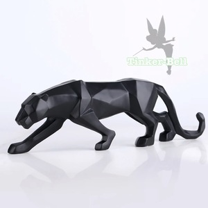  Northern Europe modern art objet d'art black Panther black leopard .25×8×5 present-day sculpture . what . resin ornament 