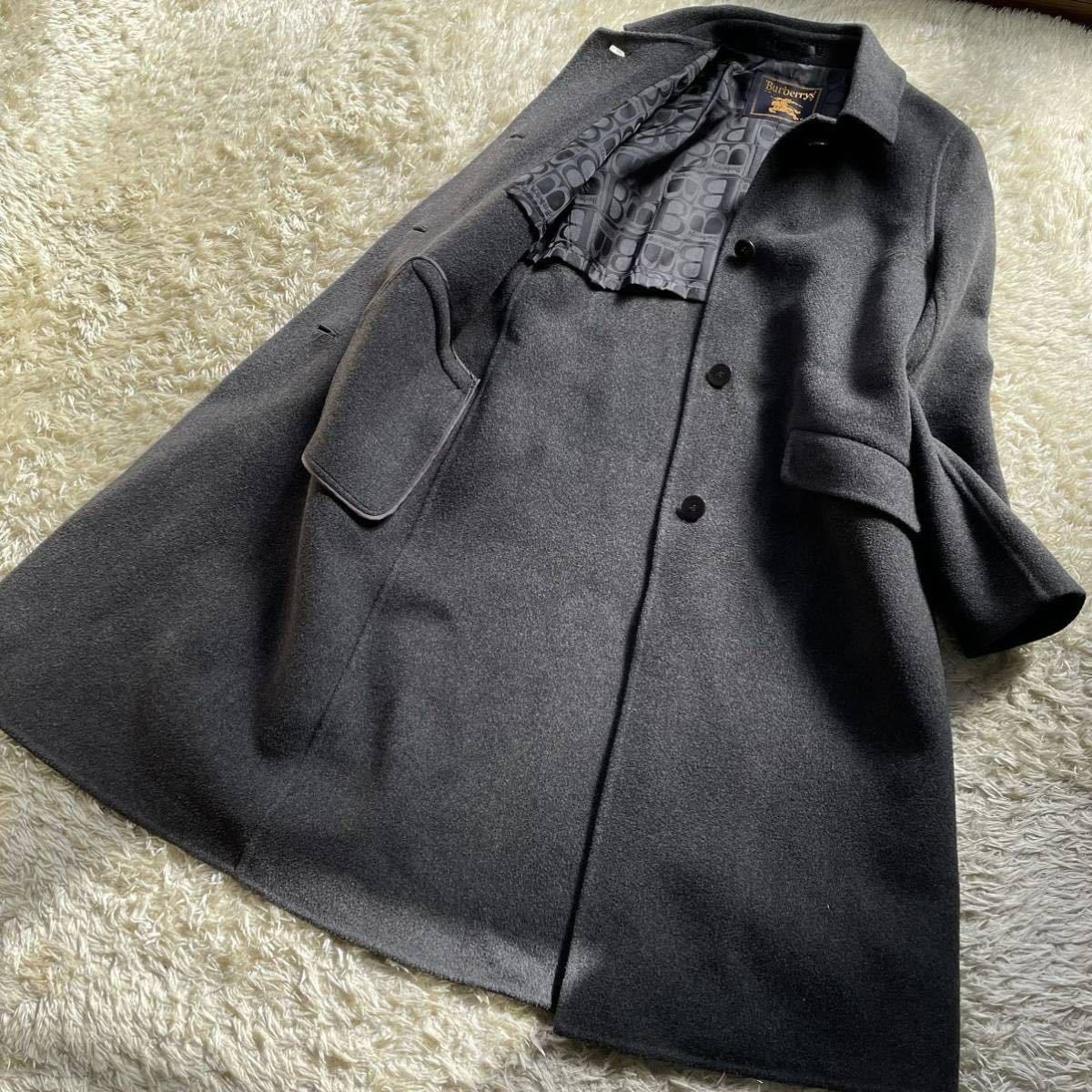 ☆超目玉】 バーバリー ロンドン ウール カシミヤ コート 黒 40 ロング