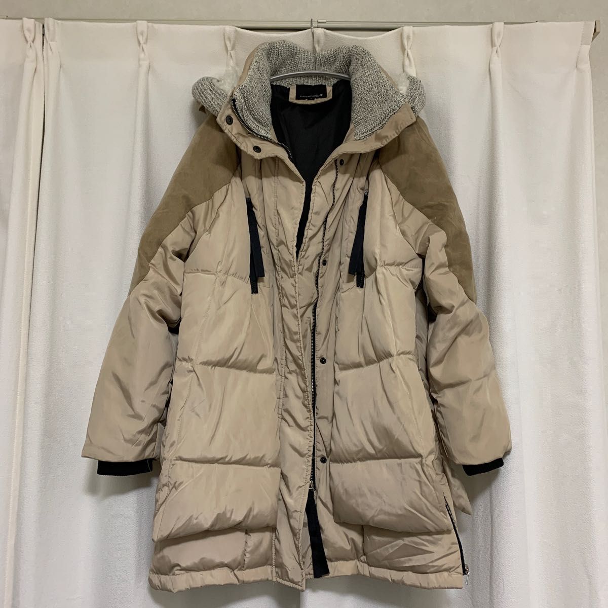 amiur fiber down no collar blouson ベージュ ファイバーダウン