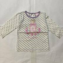 matherways　マザウェイズ　90cm　ロンT　長袖　カットソー　ドット柄　白　紫　女の子　3歳　2歳　18Ｍ　24Ｍ　子供服　中古　_画像1