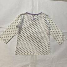 matherways　マザウェイズ　90cm　ロンT　長袖　カットソー　ドット柄　白　紫　女の子　3歳　2歳　18Ｍ　24Ｍ　子供服　中古　_画像2