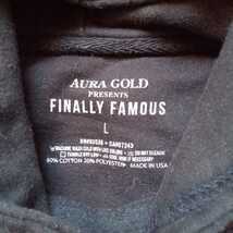 USA製 AURA GOLD オーラゴールド スウェットパーカー 黒 L★プルオーバー フーディ フーディー HOODIE ライオンプリント アメリカ製_画像5