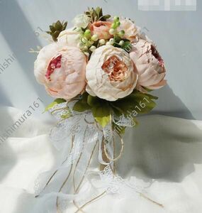 * hand made * artificial flower * wedding bouquet * ornament * art flower **pink* limited time SALE