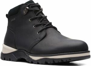 送料無料 CLARKS 24cm GTX ブーツ チャッカ ブラック ウォータープルーフ 防水 レザー レースアップ ビジネス スニーカー XXX21