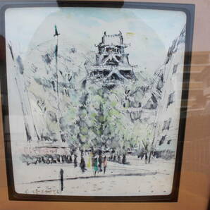 色紙絵 竹下節男 熊本城 日本美術連盟会員 一線美術会員 美品の画像5