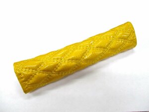 モコモコアシストブレーキカバー　カーボンイエロー（黄色）　200mm　ダブルステッチ　マジックテープ式で簡単取付
