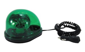 ハロゲン回転灯　マグネットタイプ　グリーン（緑）　24V専用　シガープラグ