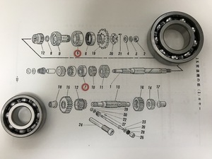 メグロS5/S7/S8変速機用ベアリングセット