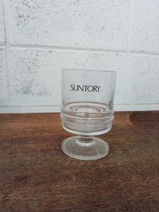 □グラス / サントリー コップ ガラス 透明 ペン立て 収納 インテリア小物 鍵入れ 雑貨 装飾 昭和レトロ 