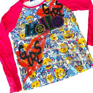 エンジェルブルー 長袖 カットソー ナカムラくん 総柄 派手 ラメ 絵文字 当時