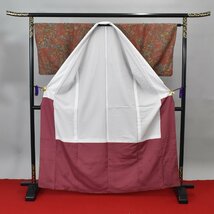 小紋 着物 花 葉 モダン おしゃれ 洗える着物 身丈158cm 裄丈66cm　★ kb-3018 桜庭呉服店_画像7