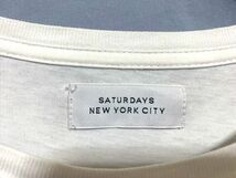 ★美品　SATURDAYS NEW YORK CITY サタデーズサーフ　ロゴプリント クルーネック ロングスリーブTシャツ ホワイト L_画像4