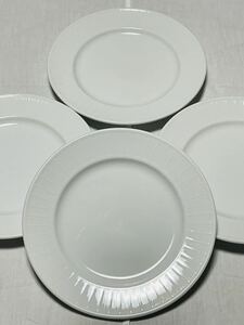 [ domestic production high class white porcelain ] new goods unused white plain rim . sculpture design. 21 centimeter. . plate new goods 4 sheets 