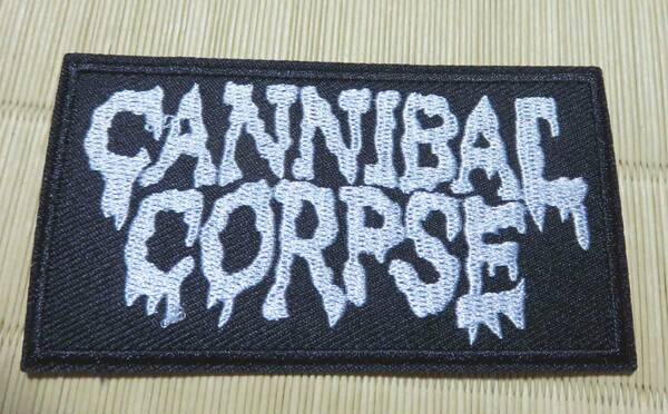 黒白■長方形◆新品カンニバル・コープスCannibal Corpse　カニバル　アメリカ　デスメタル・バンド刺繍ワッペン◆バイク　ロック　音楽