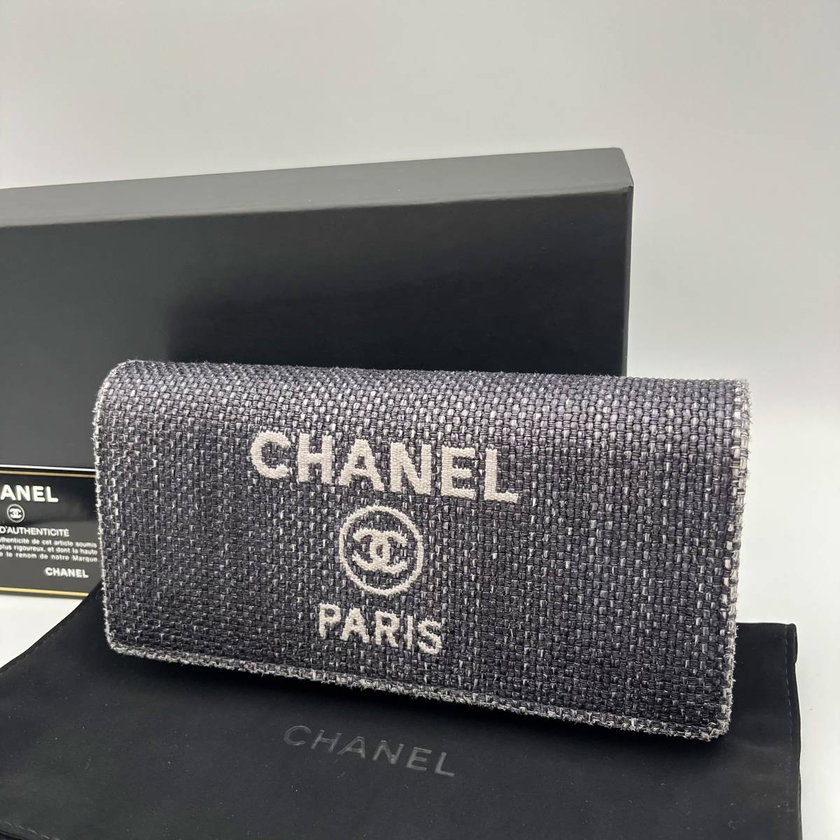 通販 CHANEL ドーヴィル ウォレット 財布 シャネル 新品未使用 黒 長