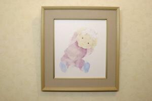 新品　いわさきちひろ　おつむてんてん　色紙　絵画　額