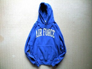 即決 別注品 12oz USA企画品 XLサイズ (日本3XL相当）AIR FORCE 空軍 ブルー Champion REVERSE WEAVE プルオーバーパーカー AFA