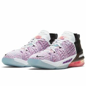 ☆NIKE LEBRON XVIII GS 紫×ピンク/白/黒/青/オレンジ 23.0cm ナイキ レブロン 18 グレードスクール マルチカラー CW2760-900