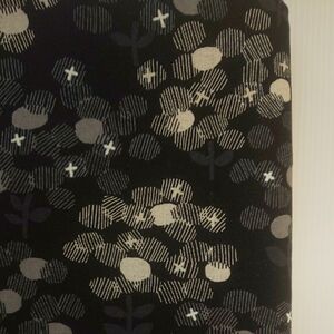 セブンベリー 綿麻キャンバス生地 アナベル 黒系 生地巾約106cm×約50cm