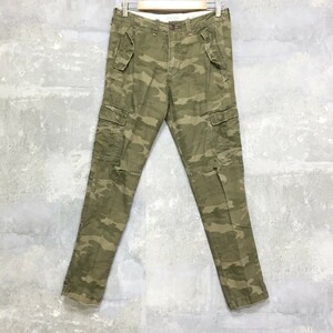 ◆お洒落な逸品◆Abercrombie & Fitch/アバクロンビー＆フィッチ 迷彩柄パンツ コットン100％ グリーン系 28-30 K67 ｃ2714