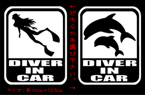 DIVER IN CAR ステッカー 　検索 スキューバ ダイビング ウエットスーツ　マスク　chiaki