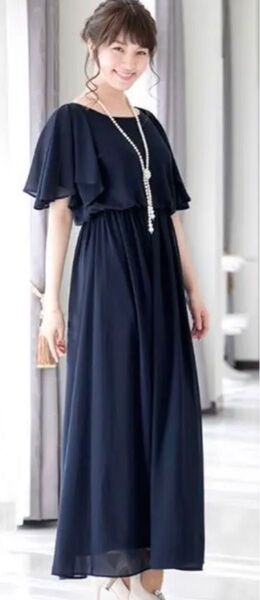 新品kanaellカナエル袖シフォンロングドレス卒業式入学式成人式謝恩会結婚式パーティードレス ロングワンピース 演奏会 LL