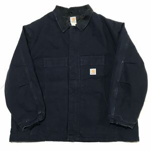 【USA製】00s carhartt TRADITIONAL COAT カーハート ダック ワークジャケット カバーオール メンズ4XL ネイビー 希少ビッグサイズ 正規品