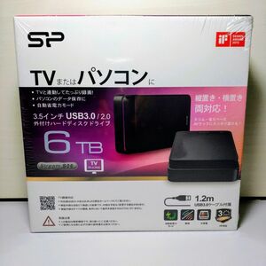 シリコンパワー 外付けHDD 6TB テレビ/パソコン SP060TBEHDS06A3KTV