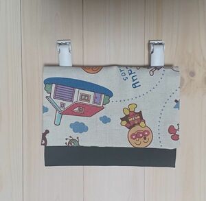  Anpanman movement pocket hand made cover attaching clip attaching 9×13 1