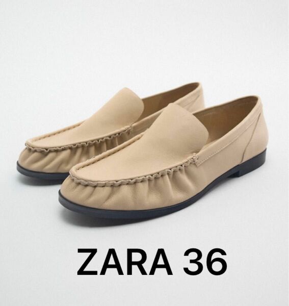 ZARA 【新品】レザーローファー36