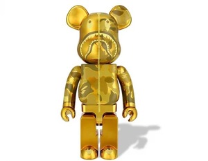 MEDICOM TOY BE@RBRICK BAPE(R) CAMO SHARK GOLD 1000% メディコムトイ ベアブリック ベイプカモシャークゴールド アベイシングエイプ