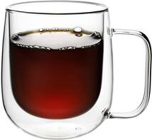 clear cup VKCHEF ダブルウォール グラスカップ 300ml 1個 二重構造 耐熱ガラス コーヒーカップ グラス マ_画像1