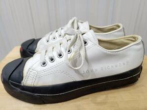 美品 90s USA製 converse × JOHNRICHMOND ジャックパーセル レザー US4 22.5cm 90年代 アメリカ製 別注 Wネーム ビンテージ