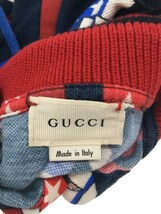 GUCCI◆ロゴ柄/スター/星/ポロシャツ/US5/コットン/NVY/総柄_画像3