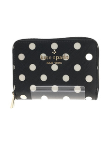 kate spade new york◆コインケース/財布/レザー/BLK/ドット/レディース/K7238/ラウンドジップ