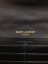 SAINT LAURENT◆長財布/レザー/BLK/無地/レディース/MONOGRAM MATELASSE_画像3