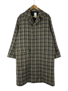 AURALEE◆19AW DOUBLE FACE CHECK SOUTIEN COLLAR COAT/3/A9ACO1BN