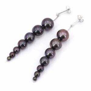 tasaki shell collection earrings K18WG pearl new goods finish settled white gold black pearl M/G TASAKI jewelry used free shipping 