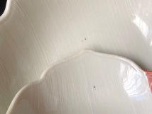 掛け分け　皿　鉢　中鉢　小鉢　深皿　昭和　古い　３枚　茶＆白　2色　花形　陶器　　大中小　・_画像6