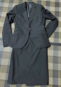 COMME CA ISM suit lady's jacket * skirt * pants. 3 point set black formal business M /L/ M business OL through year made in Japan 