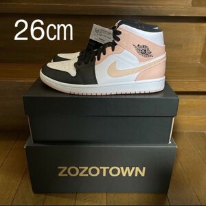 NIKE AIR JORDAN 1 MID "WHITE/BLACK/CRIMSON TINT" 26㎝