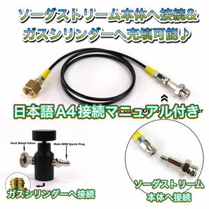 最新！両方可！ソーダストリーム　ミドボン　充填&直接接続可能！耐圧アダプターホース　ドリンクメイト　125cm