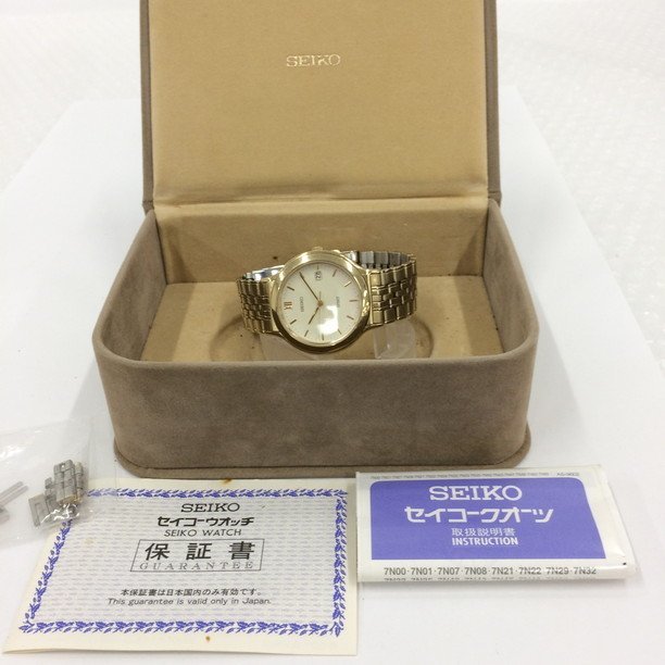 新品未使用】SEIKO クオーツ 腕時計 防水 1F21-5A60 ゴールド 第1位