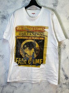 ☆Supreme シュプリーム☆ 16SS Fair Game Newspaper Tee プリントシャツ ホワイト