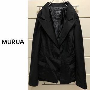 【送料込み】　MURUA 2way 光沢ベスト付き ブラック テーラージャケット 3 黒　ムルーア　ジャケット　卒業式　入学式