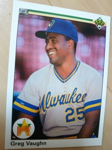 ★RC ルーキー GREG VAUGHN UPPER DECK 1990 UD #25 グレッグ ボーン ヴォーン MLB メジャーリーグ ROOKIE CARD MILWAUKEE BREWERS