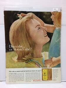 1964年10月16日号【MISS CLAIROL/ヘアカラー】ライフLIFE誌 広告切り抜き アメリカ買い付け品used60sビンテージ 美容系