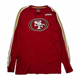 USA 古着 NFL 49ERS TEAM ロングスリーブ チーム 長袖 Tシャツ クルーネック プリント レッド XL