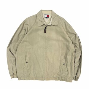 USA 古着 90s トミー TOMMY HILFIGER スウィングトップ ブルゾン ベージュ M