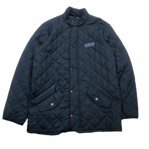 USA 古着 Barbour 3ワラント キルティングジャケット バブアー ネイビー M